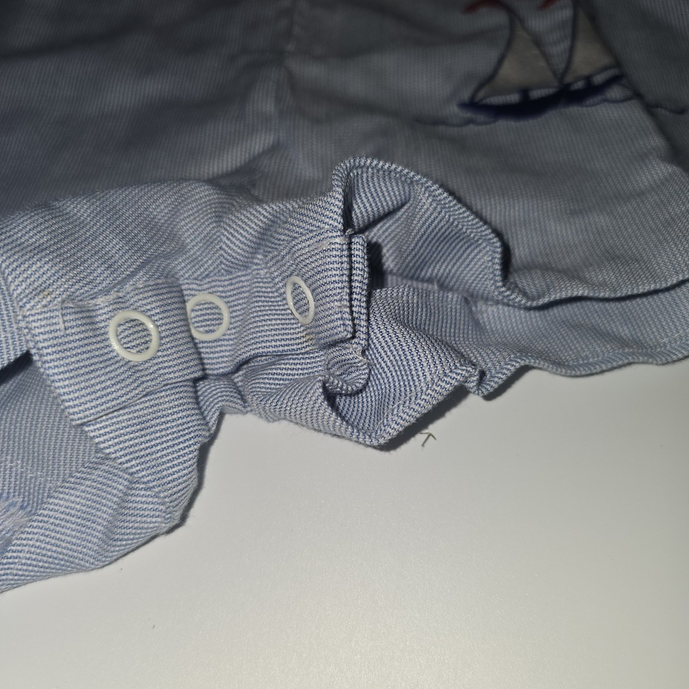 Vintage Baby Sailor Marine Boat Nautical One Piece Suit 6/9 Mos Sailboat - Picture 3 of 7